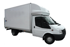 Car Hire Oldbury - White Ford Luton Box with Tail Lift - Van hire Oldbury